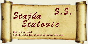 Stajka Štulović vizit kartica
